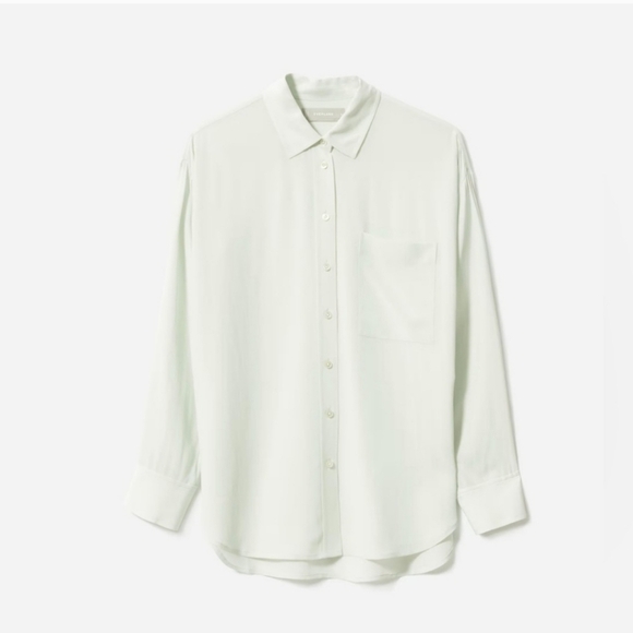 EVERLANE THE CLEAN SILK RELAXED SHIRT IN LIGHT GREEN•SIZE 4•NWT! - Picture 6 of 6